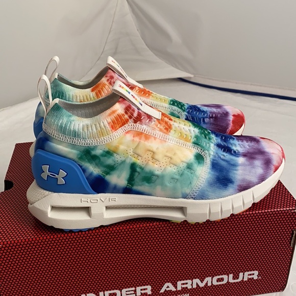 Under Armour tie dye rainbow HOVR Phantom Slip on PRIDE collection sneakers - Picture 1 of 12